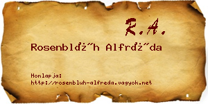 Rosenblüh Alfréda névjegykártya